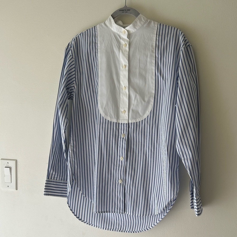 Ralph Lauren Blue and White Striped Button Down Shirt - Picture 4 of 15